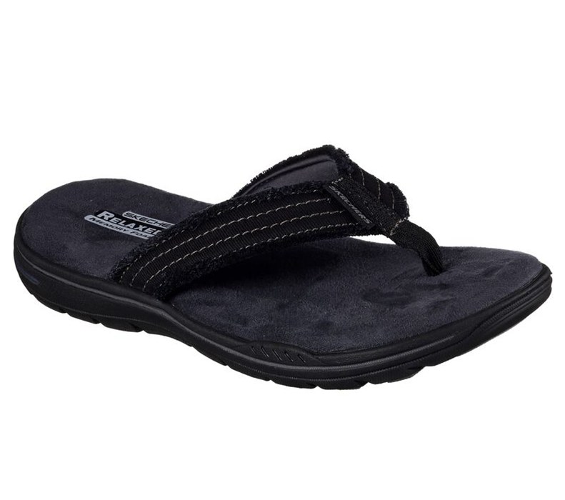Skechers Herr Svarta Flip Flop - Relaxed Fit: Evented - Arven - Sverige (RLBSX-3678)